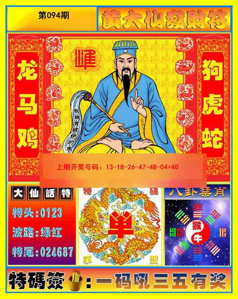 094期黄大仙发财符[图]